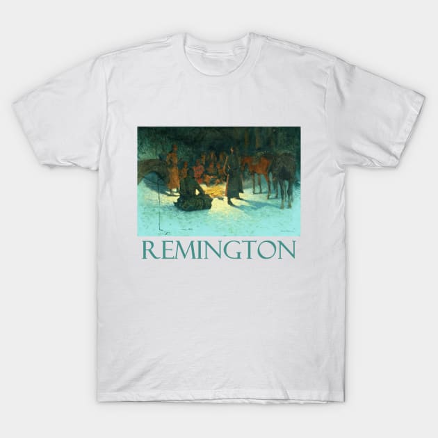 A Halt in the Wilderness by Frederic Remington T-Shirt by Naves